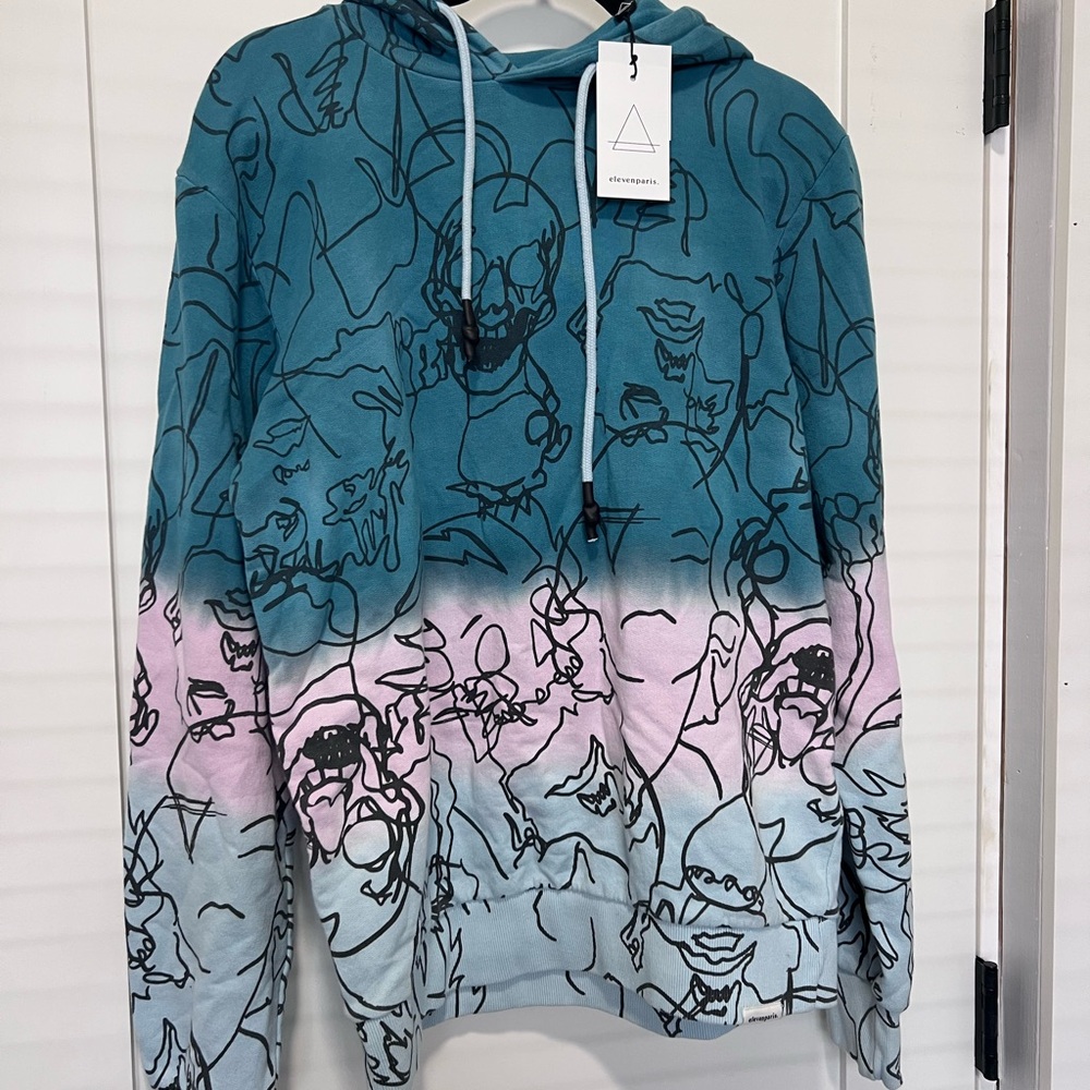 Eleven Paris Blue Graphic Hoodie